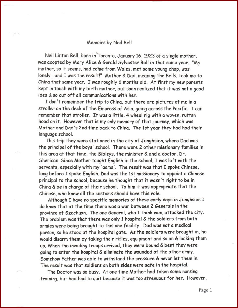 Neil Bell Memoirs 002